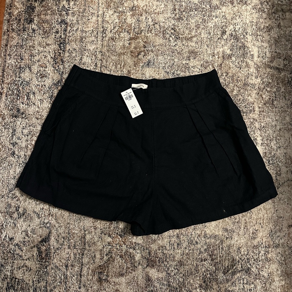 Abercrombie & Fitch Black Linen Shorts